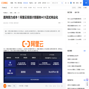 直降算力成本！阿里云容器计算服务ACS正式商业化-阿里云开发者社区