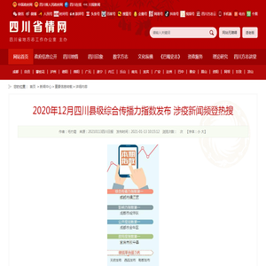 2020年12月四川县级综合传播力指数发布 涉疫新闻频登热搜_重要信息转载_新闻中心_四川省情网